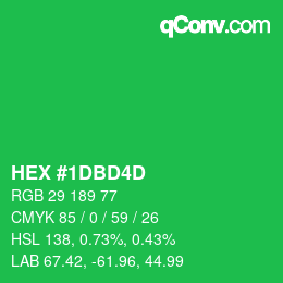 Color code: HEX #1DBD4D | qconv.com