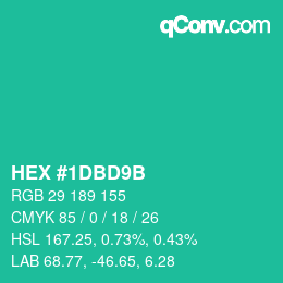 Color code: HEX #1DBD9B | qconv.com
