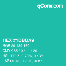 Color code: HEX #1DBDA9 | qconv.com
