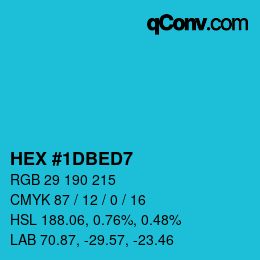 Color code: HEX #1DBED7 | qconv.com