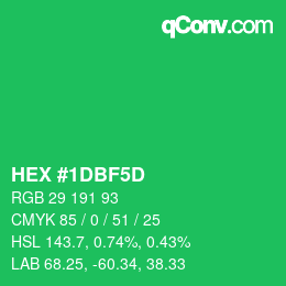 颜色代码: HEX #1DBF5D | qconv.com