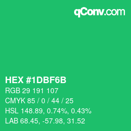 颜色代码: HEX #1DBF6B | qconv.com