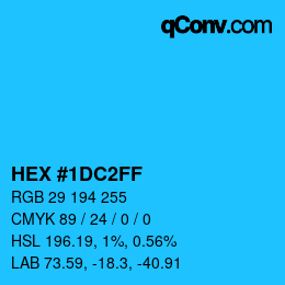 Color code: HEX #1DC2FF | qconv.com