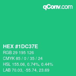Color code: HEX #1DC37E | qconv.com