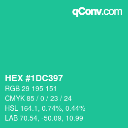 颜色代码: HEX #1DC397 | qconv.com