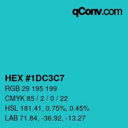 カラーコード: HEX #1DC3C7 | qconv.com
