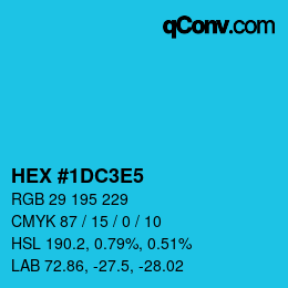 Color code: HEX #1DC3E5 | qconv.com