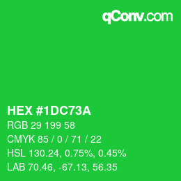 Color code: HEX #1DC73A | qconv.com