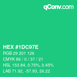 Color code: HEX #1DC97E | qconv.com