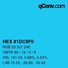 Color code: HEX #1DC9F0 | qconv.com