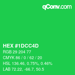 カラーコード: HEX #1DCC4D | qconv.com
