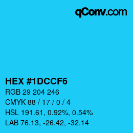 Color code: HEX #1DCCF6 | qconv.com