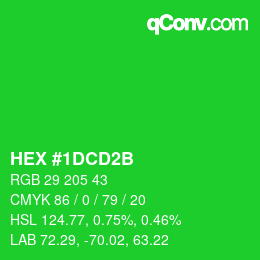 カラーコード: HEX #1DCD2B | qconv.com