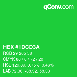 Color code: HEX #1DCD3A | qconv.com