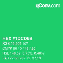 カラーコード: HEX #1DCD6B | qconv.com