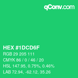 Color code: HEX #1DCD6F | qconv.com