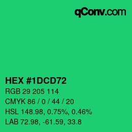 Color code: HEX #1DCD72 | qconv.com