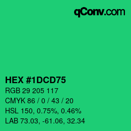 Color code: HEX #1DCD75 | qconv.com