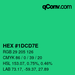 Color code: HEX #1DCD7E | qconv.com