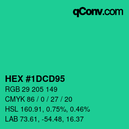 Color code: HEX #1DCD95 | qconv.com