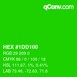 Color code: HEX #1DD100 | qconv.com