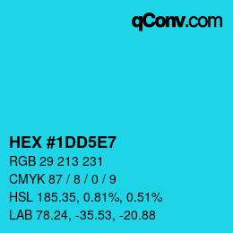 Color code: HEX #1DD5E7 | qconv.com