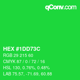 カラーコード: HEX #1DD73C | qconv.com