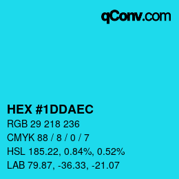 Color code: HEX #1DDAEC | qconv.com