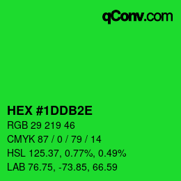 Color code: HEX #1DDB2E | qconv.com