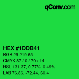 カラーコード: HEX #1DDB41 | qconv.com