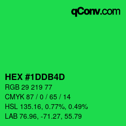カラーコード: HEX #1DDB4D | qconv.com