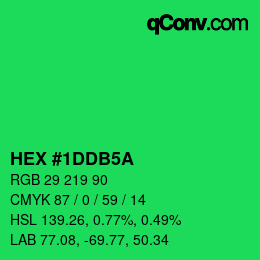 カラーコード: HEX #1DDB5A | qconv.com