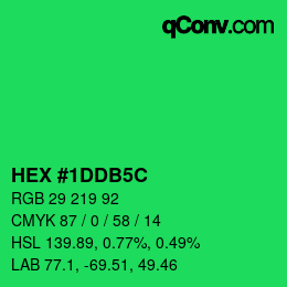 カラーコード: HEX #1DDB5C | qconv.com