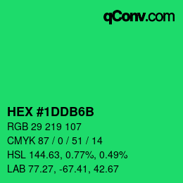 Color code: HEX #1DDB6B | qconv.com