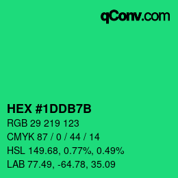 カラーコード: HEX #1DDB7B | qconv.com