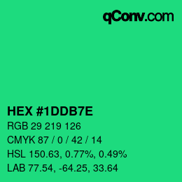 Color code: HEX #1DDB7E | qconv.com