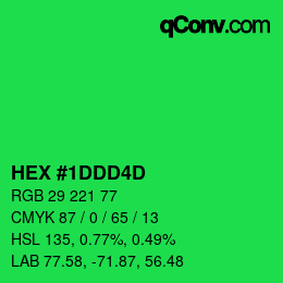 颜色代码: HEX #1DDD4D | qconv.com