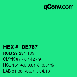 Color code: HEX #1DE787 | qconv.com