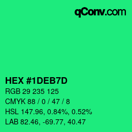 カラーコード: HEX #1DEB7D | qconv.com