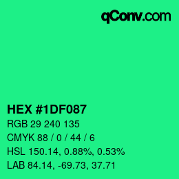 Color code: HEX #1DF087 | qconv.com