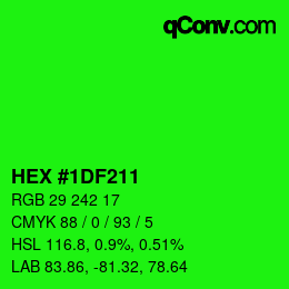 Color code: HEX #1DF211 | qconv.com