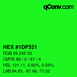 Color code: HEX #1DF521 | qconv.com