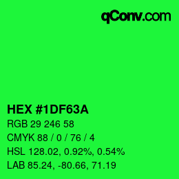 Color code: HEX #1DF63A | qconv.com