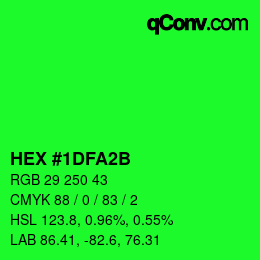 Color code: HEX #1DFA2B | qconv.com