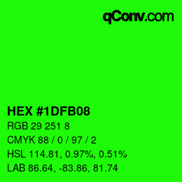 Color code: HEX #1DFB08 | qconv.com