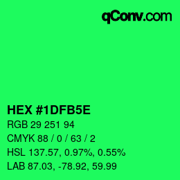 Color code: HEX #1DFB5E | qconv.com