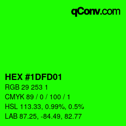 Color code: HEX #1DFD01 | qconv.com