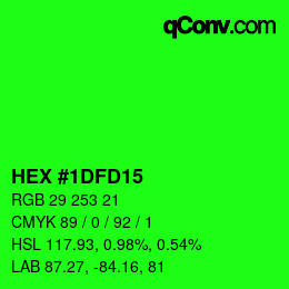 Color code: HEX #1DFD15 | qconv.com