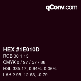 Color code: HEX #1E010D | qconv.com