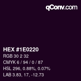 カラーコード: HEX #1E0220 | qconv.com